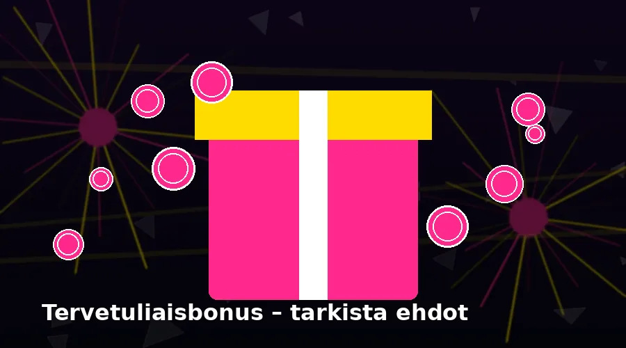 Smasha tervetuliaisbonus – kuvitus lahjapaketista ja kolikoista
